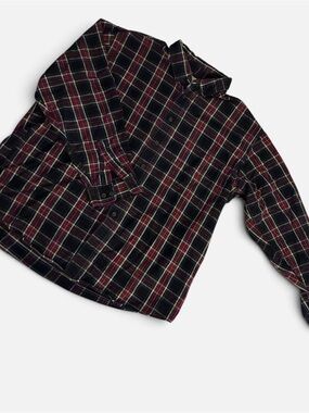 L.L. Bean Black, Red & Green Plaid Cotton Shirt